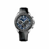 Hugo Boss Driver Sport Chronograph Blue Dial Black Leather Strap Watch for Men - 1513077