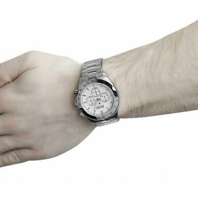 Hugo Boss Ikon Chronograph White Dial Silver Steel Strap Watch for Men - 1512962