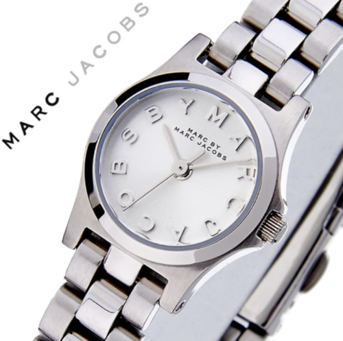 Marc Jacobs Henry Dinky Silver Dial Silver Steel Strap Watch for Women - MBM3198