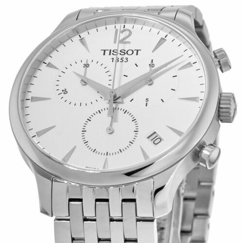 Tissot T Classic Tradition Chronograph White Dial Silver Steel Strap Watch For Men - T063.617.11.037.00