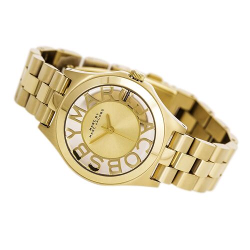 Marc Jacobs Henry Gold Dial Gold Steel Strap Watch for Women - MBM3292