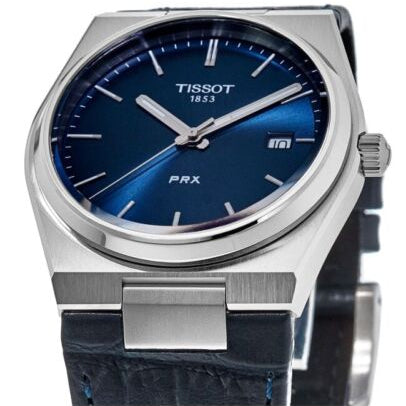 Tissot PRX Blue Dial Blue Leather Strap Watch for Men - T137.410.16.041.00