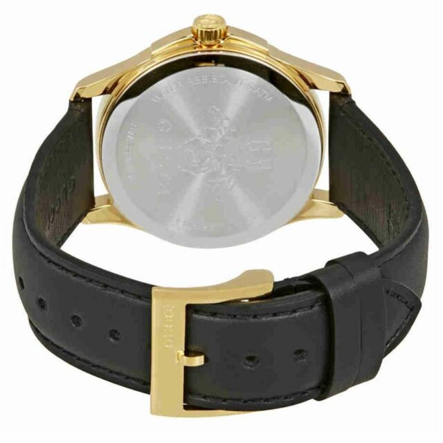 Gucci G Timeless Turquoise Blue Dial Black Leather Strap Watch For Men - YA126462