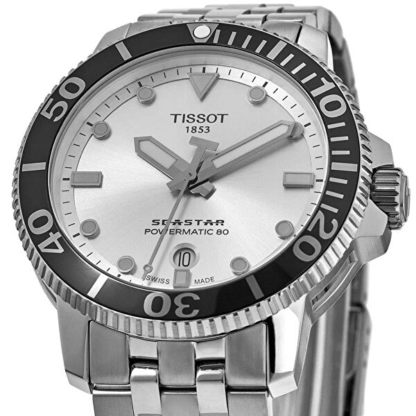 Tissot Seastar 1000 Powermatic 80 Silver Dial Silver Steel Strap Watch For Men - T120.407.11.031.00