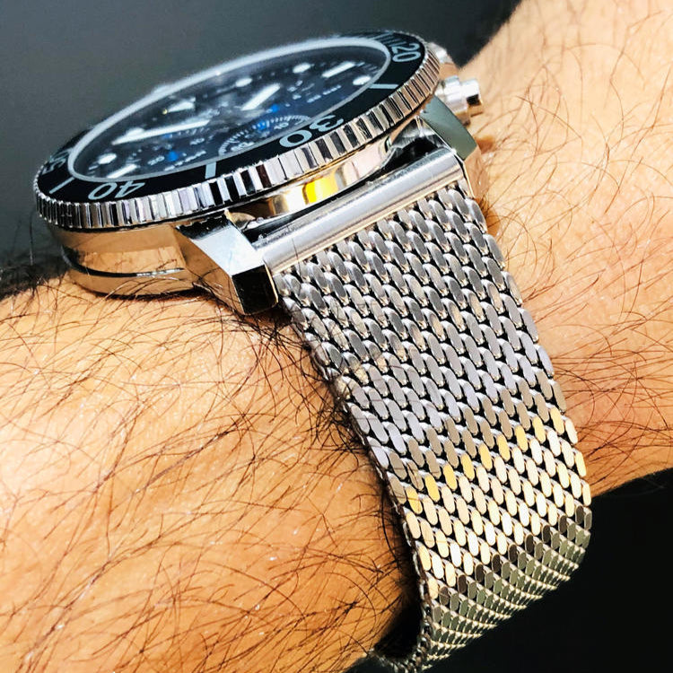 Tissot Seastar 1000 Chronograph Blue Dial Silver Mesh Bracelet Watch For Men - T120.417.11.041.02