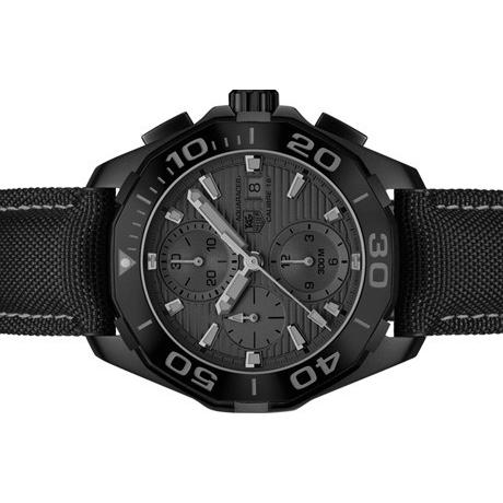 Tag Heuer Aquaracer Automatic Chronograph Special Edition Titanium Grey Dial Black Leather Strap Watch for Men - CAY218B.FC6370