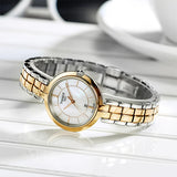 Tissot T Lady Flamingo Mother of Pearl White Dial Two Tone Steel Strap Watch For Women - T094.210.22.111.00