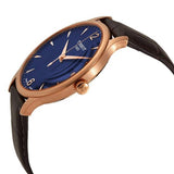 Tissot T Classic Tradition Blue Dial Brown Leather Strap Watch For Men - T063.610.36.047.00