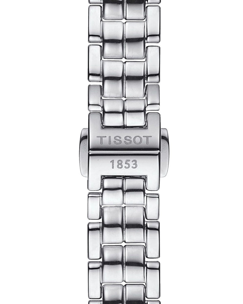 Tissot T Lady Flamingo Mother of Pearl White Dial Silver Steel Strap Watch For Women - T094.210.11.111.00