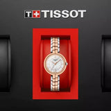 Tissot T Lady Flamingo Mother of Pearl White Dial Two Tone Steel Strap Watch For Women - T094.210.22.111.00