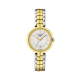 Tissot Flamingo Mother of Pearl White Dial Two Tone Steel Strap Watch For Women - T094.210.22.111.01