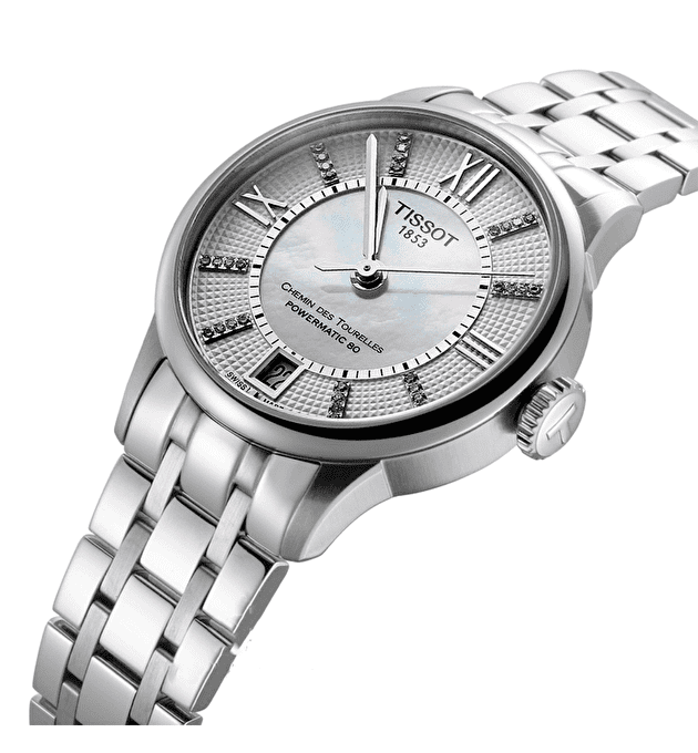 Tissot Chemin Des Tourelles Powermatic 80 Helvetic Silver Dial Silver Steel Strap Watch For Women - T099.207.11.116.00