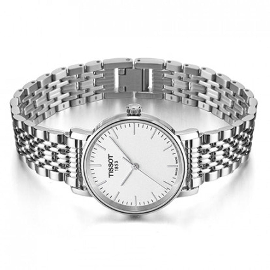 Tissot Everytime Small White Dial Silver Mesh Bracelet Watch For Women - T109.210.11.031.00