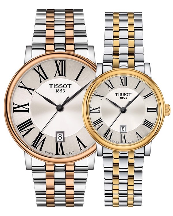 Tissot T Classic Carson Lady Premium Silver Dial Two Tone Steel Strap Watch For Women - T122.210.22.033.00