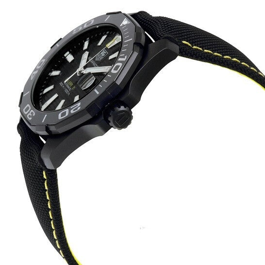 Tag Heuer Aquaracer Calibre 5 Automatic Black Dial Black Nylon Strap Watch for Men - WAY218A.FC6362