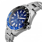 Tag Heuer Aquaracer GMT Calibre 6 Automatic Blue Dial Silver Steel Strap Watch for Men - WAY201T.BA0927