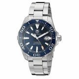 Tag Heuer Aquaracer Calibre 5 Blue Dial Silver Steel Strap Watch for Men - WAY211C.BA0928