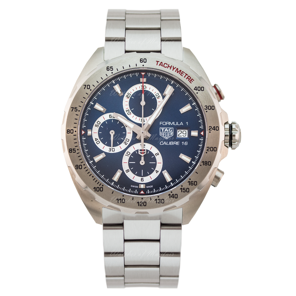 Tag Heuer Formula 1 Automatic Chronograph Blue Dial Silver Strap Watch for Men - CAZ2015.BA0876