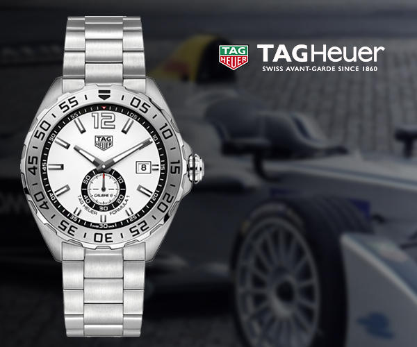 Tag Heuer Formula 1 Calibre 6 Automatic White Dial Silver Steel Strap Watch for Men - WAZ2013.BA0842