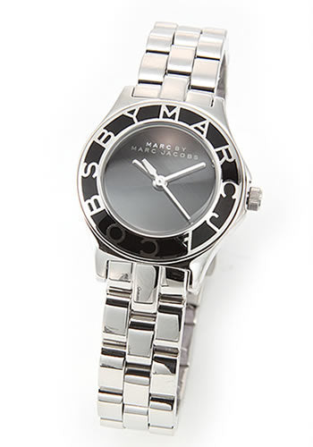Marc Jacobs Blade Black Dial Silver Steel Strap Watch for Women - MBM3059