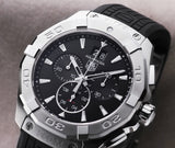 Tag Heuer Aquaracer Quartz Chronograph Black Dial Black Rubber Strap Watch for Men - CAY1110.FT6041