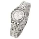 Marc Jacobs Tether Transparent Silver Dial Silver Steel Strap Watch for Women - MBM3416