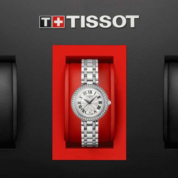 Tissot Bellissima Small Lady Diamonds Silver Dial Silver Steel Strap Watch For Women - T126.010.61.113.00