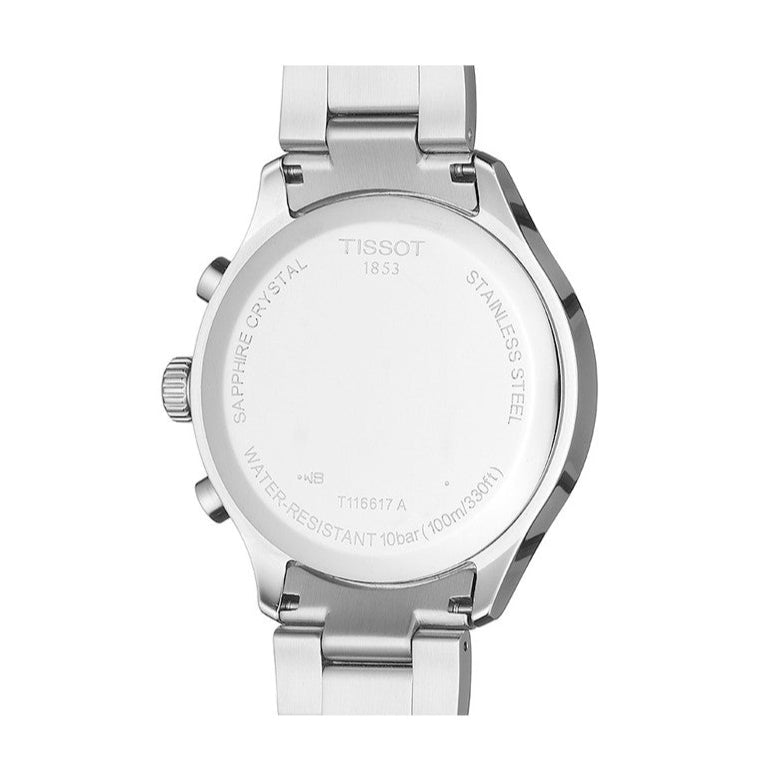 Tissot Chrono XL Classic Silver Dial Silver Steel Strap Watch For Men - T116.617.11.037.00