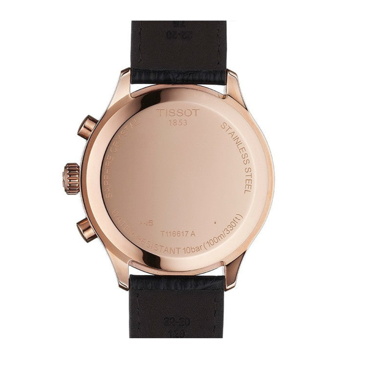 Tissot Chrono XL Black Dial Brown Leather Strap Watch For Men - T116.617.36.057.01