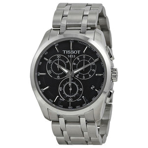 Tissot Couturier Chronograph Black Dial Silver Steel Strap Watch For Men - T035.617.11.051.00