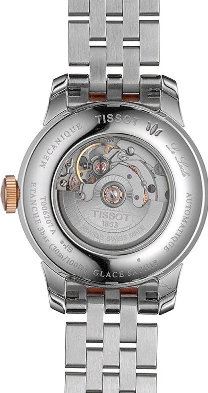 Tissot Le Locle Automatic Diamonds Mother of Pearl White Dial Two Tone Steel Strap Watch For Women - T006.207.22.116.00