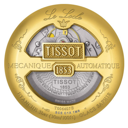Tissot Le Locle Powermatic 80 Gold Dial Brown Leather Strap Watch For Men - T006.407.36.263.00