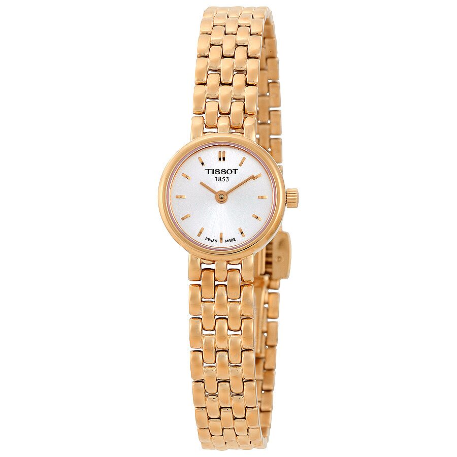 Tissot T Lady Lovely Silver Dial Rose Gold Steel Strap Watch For Women - T058.009.33.031.01