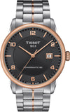 Tissot T Classic Luxury Powermatic 80 Black Dial Silver Steel Strap Watch For Men - T086.407.22.067.00