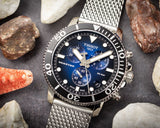 Tissot Seastar 1000 Chronograph Blue Dial Silver Mesh Bracelet Watch For Men - T120.417.11.041.02