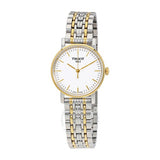 Tissot T Classic Everytime Small White Dial Two Tone Mesh Bracelet Watch For Women - T109.210.22.031.00