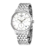 Tissot T Classic Tradition Chronograph White Dial Silver Steel Strap Watch For Men - T063.617.11.037.00