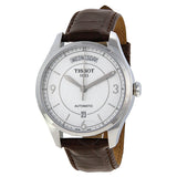 Tissot T Classic T One Automatic Silver Dial Brown Leather Strap Watch For Men - T038.430.16.037.00