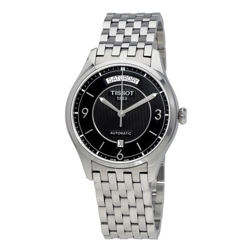 Tissot T Classic T One Automatic Black Dial Silver Steel Strap Watch For Men - T038.430.11.057.00