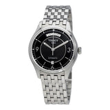 Tissot T Classic T One Automatic Black Dial Silver Steel Strap Watch For Men - T038.430.11.057.00