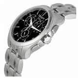 Tissot Couturier Chronograph Black Dial Silver Steel Strap Watch For Men - T035.617.11.051.00