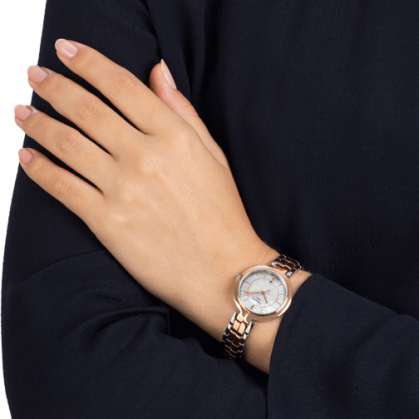 Tissot T Lady Flamingo Mother of Pearl White Dial Two Tone Steel Strap Watch For Women - T094.210.22.111.00