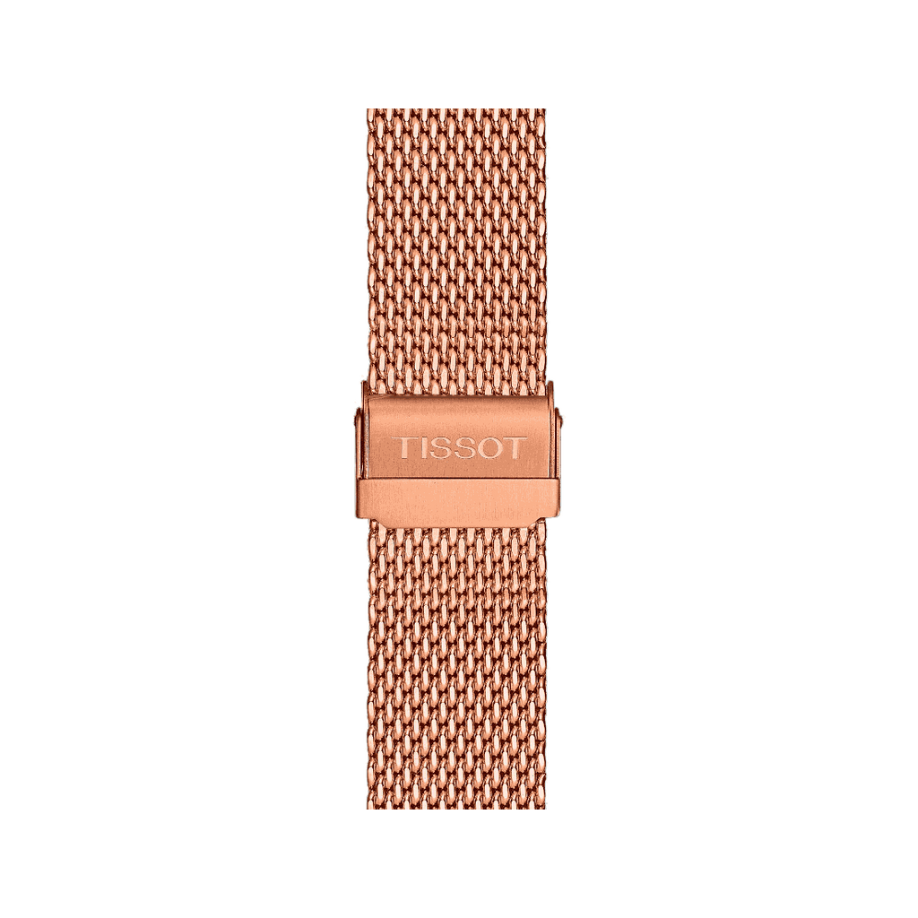 Tissot T Classic PR 100 Chronograph Silver Dial Rose Gold Mesh Bracelet Watch For Men - T101.417.33.031.01