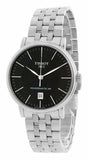Tissot T Classic Carson Premium Powermatic 80 Black Dial Silver Steel Strap Watch For Men - T122.407.11.051.00