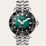 Tissot Seastar 1000 Powermatic 80 Green Dial Silver Steel Strap Watch For Men - T120.407.11.091.01