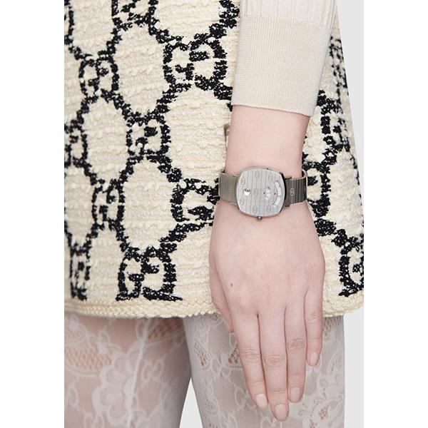 Gucci Grip Quartz Silver Dial Silver Steel Strap Watch For Women - YA157401