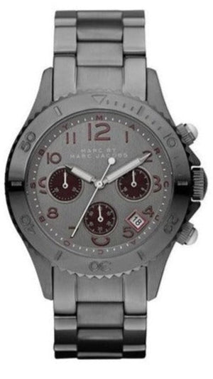Marc Jacobs Rock Chronograph Gunmetal Grey Dial Grey Steel Strap Watch for Men - MBM3160