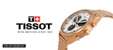 Tissot T Classic PR 100 Chronograph Silver Dial Rose Gold Mesh Bracelet Watch For Men - T101.417.33.031.01