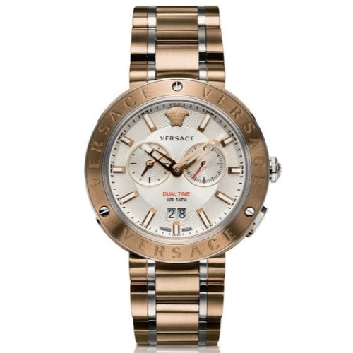 Versace V Extreme Chronograph White Dial Rose Gold Stainless Steel Watch for Women - VCN050017