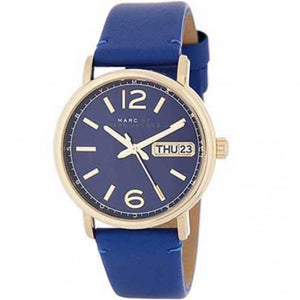 Marc Jacobs Fergus Blue Dial Blue Leather Strap Watch for Women - MBM8650